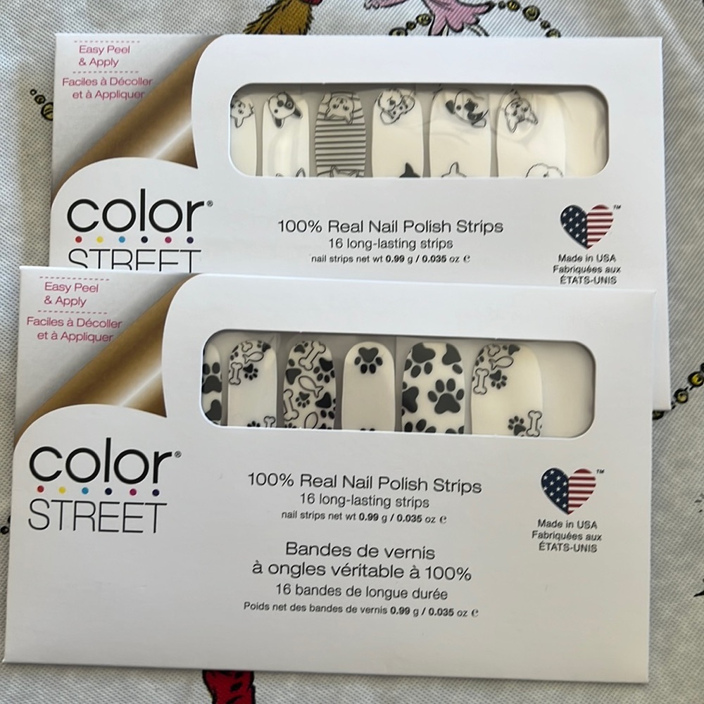 Color street party paws and Friends furever nail strips dog paws bone